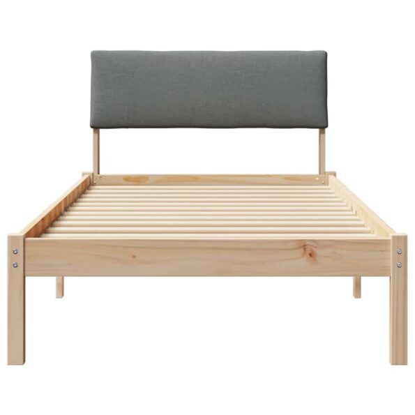 vidaXL Rám postele hnedá a tmavosivá 90 x 200 cm Borovicový masív – Obrázok 5