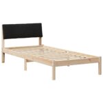 vidaXL Rám postele Hnedá a čierna 90 x 200 cm Borovicový masív – Obrázok 2