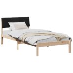 vidaXL Rám postele Hnedá a čierna 90 x 200 cm Borovicový masív – Obrázok 3