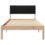 vidaXL Rám postele Hnedá a čierna 90 x 200 cm Borovicový masív – Obrázok 5