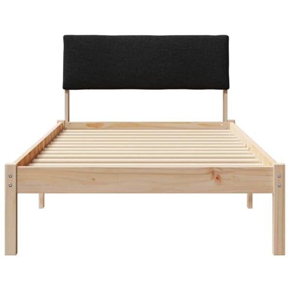 vidaXL Rám postele Hnedá a čierna 90 x 200 cm Borovicový masív – Obrázok 5