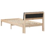 vidaXL Rám postele Hnedá a čierna 90 x 200 cm Borovicový masív – Obrázok 7