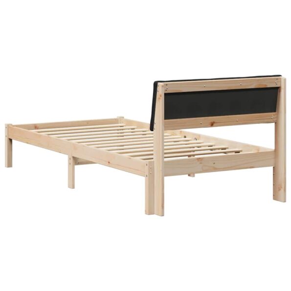 vidaXL Rám postele Hnedá a čierna 90 x 200 cm Borovicový masív – Obrázok 7
