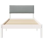 vidaXL Rám postele Biela a svetlosivá 90 x 200 cm Borovicový masív – Obrázok 5