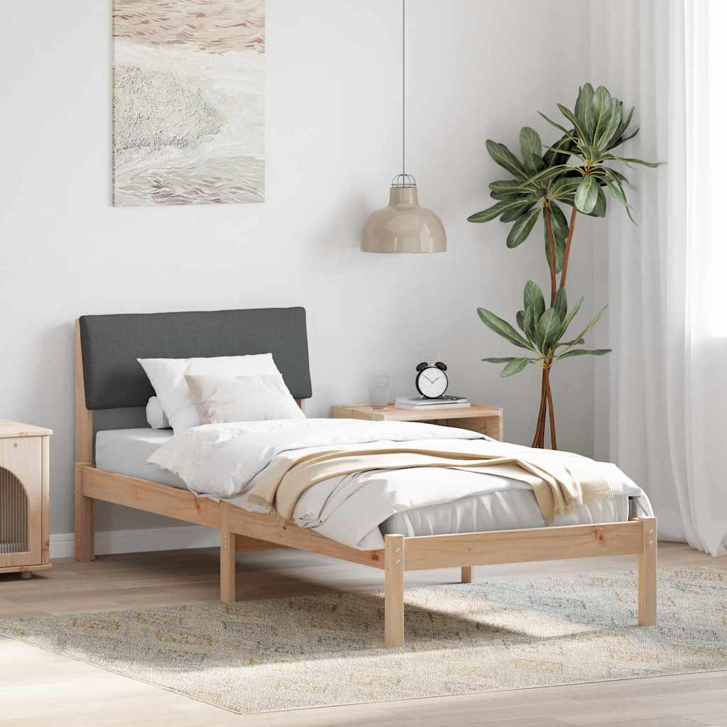 878570_1.jpg vidaXL Rám postele hnedá a tmavosivá 80 x 200 cm Borovicový masív – Obrázok 1
