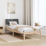 vidaXL Rám postele hnedá a tmavosivá 80 x 200 cm Borovicový masív – Obrázok 4