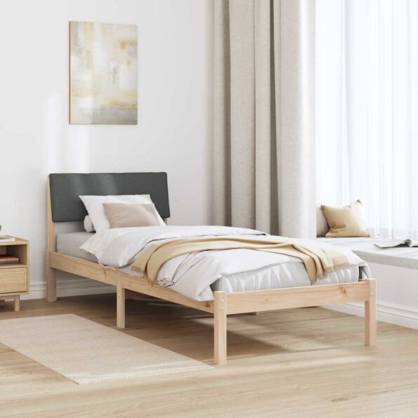 vidaXL Rám postele hnedá a tmavosivá 80 x 200 cm Borovicový masív – Obrázok 4