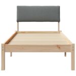 vidaXL Rám postele hnedá a tmavosivá 80 x 200 cm Borovicový masív – Obrázok 5