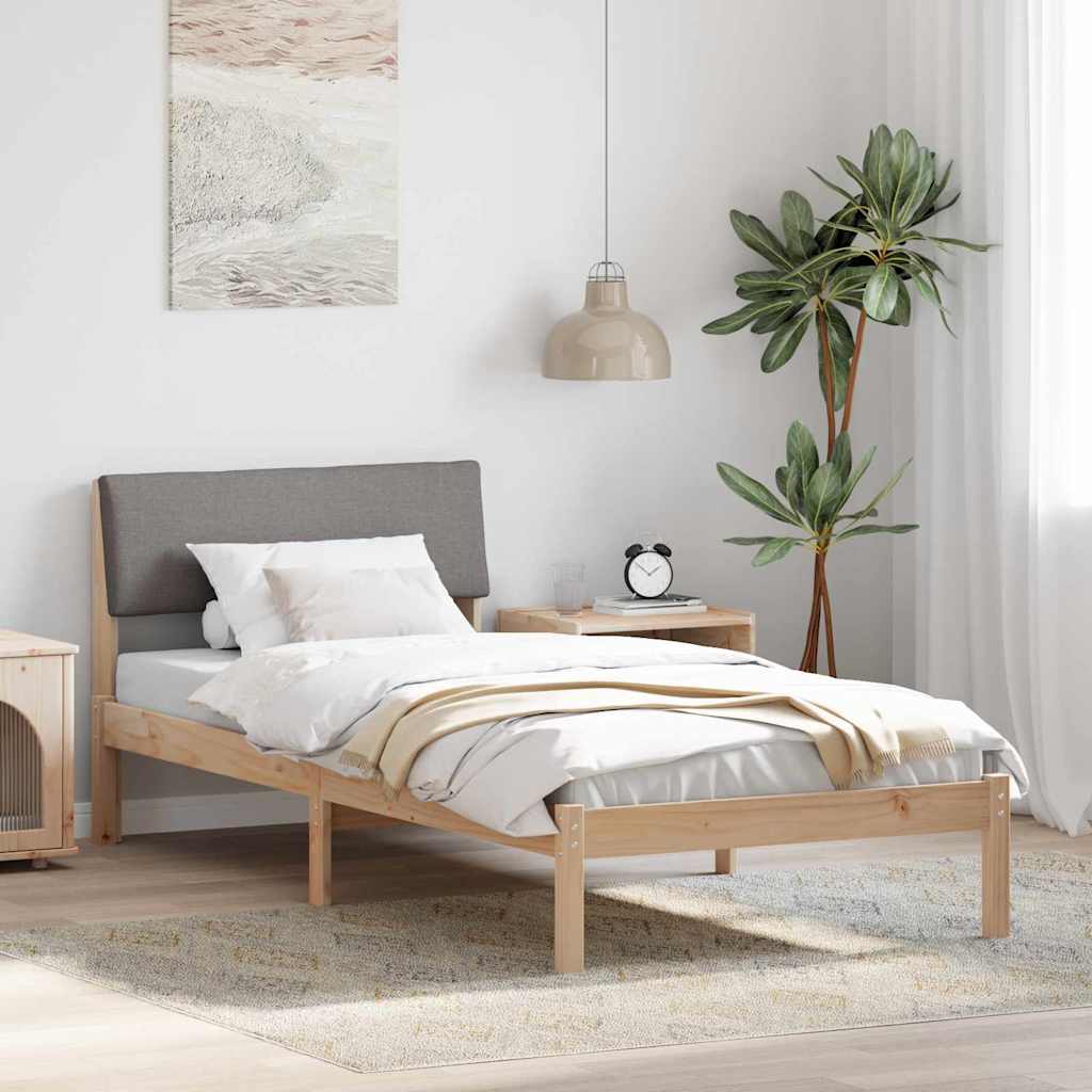 878577_1.jpg vidaXL Rám postele Hnedá a taupe 90 x 190 cm Borovicový masív – Obrázok 1