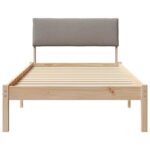 vidaXL Rám postele Hnedá a taupe 90 x 190 cm Borovicový masív – Obrázok 5