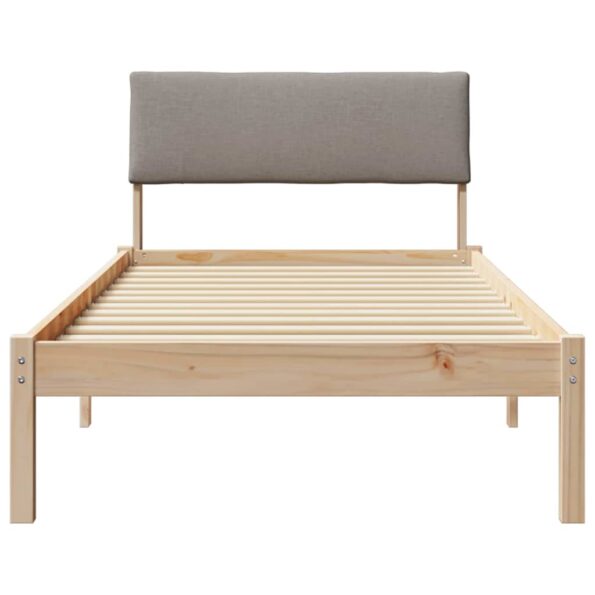 vidaXL Rám postele Hnedá a taupe 90 x 190 cm Borovicový masív – Obrázok 5