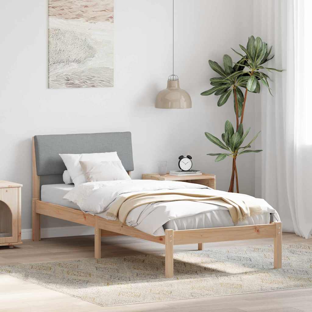 878579_1.jpg vidaXL Rám postele Hnedá a svetlo šedá 75 x 190 cm Borovicový masív – Obrázok 1