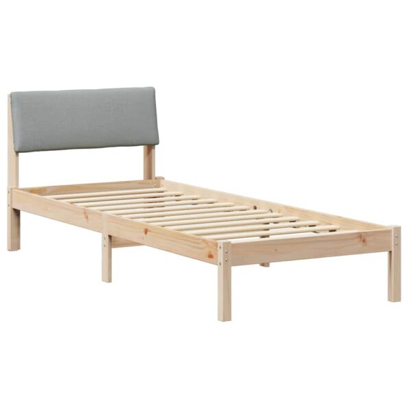 vidaXL Rám postele Hnedá a svetlo šedá 75 x 190 cm Borovicový masív – Obrázok 2