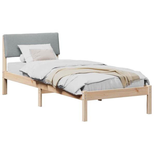 vidaXL Rám postele Hnedá a svetlo šedá 75 x 190 cm Borovicový masív – Obrázok 3