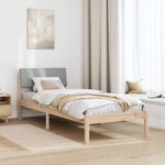 vidaXL Rám postele Hnedá a svetlo šedá 75 x 190 cm Borovicový masív – Obrázok 4
