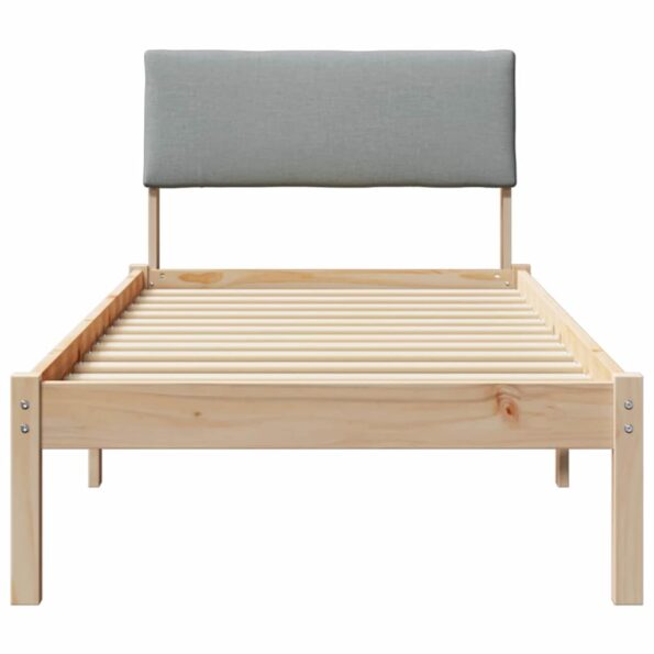 vidaXL Rám postele Hnedá a svetlo šedá 75 x 190 cm Borovicový masív – Obrázok 5
