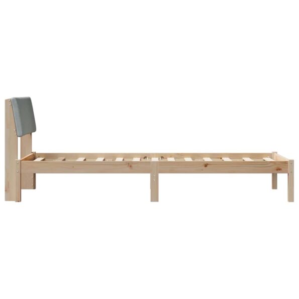 vidaXL Rám postele Hnedá a svetlo šedá 75 x 190 cm Borovicový masív – Obrázok 6