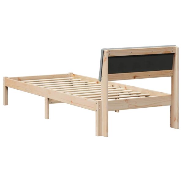 vidaXL Rám postele Hnedá a svetlo šedá 75 x 190 cm Borovicový masív – Obrázok 7