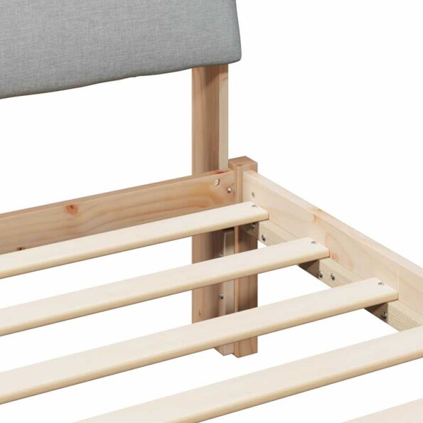 vidaXL Rám postele Hnedá a svetlo šedá 75 x 190 cm Borovicový masív – Obrázok 8