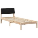 vidaXL Rám postele Hnedá a čierna 75 x 190 cm Borovicový masív – Obrázok 2