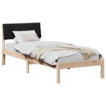vidaXL Rám postele Hnedá a čierna 75 x 190 cm Borovicový masív – Obrázok 3