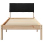 vidaXL Rám postele Hnedá a čierna 75 x 190 cm Borovicový masív – Obrázok 5