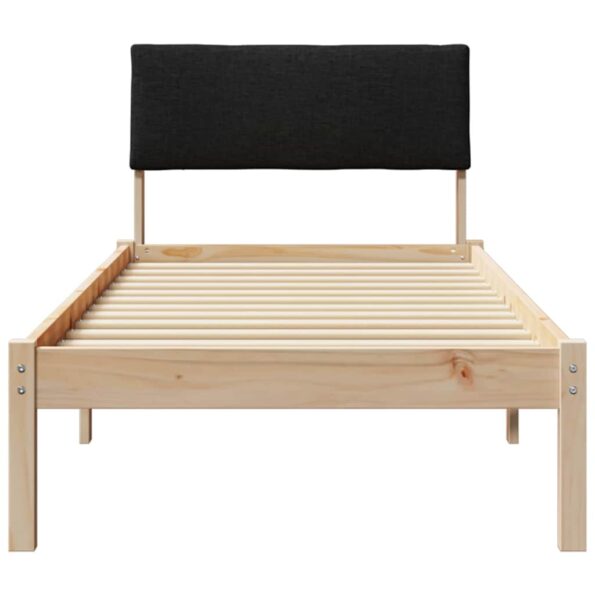 vidaXL Rám postele Hnedá a čierna 75 x 190 cm Borovicový masív – Obrázok 5