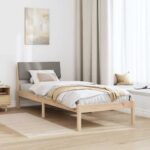 vidaXL Rám postele Hnedá a taupe 75 x 190 cm Borovicový masív – Obrázok 4