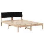 vidaXL Rám postele Hnedá a čierna 160 x 200 cm Borovicový masív – Obrázok 2