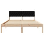 vidaXL Rám postele Hnedá a čierna 160 x 200 cm Borovicový masív – Obrázok 5