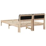 vidaXL Rám postele Hnedá a čierna 160 x 200 cm Borovicový masív – Obrázok 7