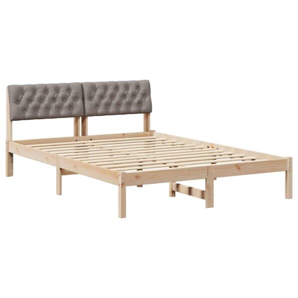 vidaXL Rám postele Hnedá a taupe 160 x 200 cm Borovicový masív – Obrázok 2