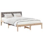 vidaXL Rám postele Hnedá a taupe 160 x 200 cm Borovicový masív – Obrázok 3