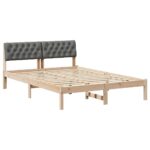 vidaXL Rám postele hnedá a tmavosivá 150 x 200 cm Borovicový masív – Obrázok 2