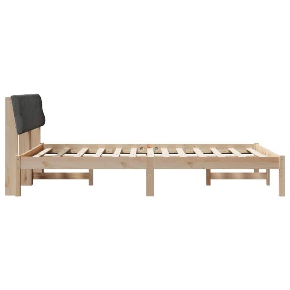 vidaXL Rám postele hnedá a tmavosivá 150 x 200 cm Borovicový masív – Obrázok 6