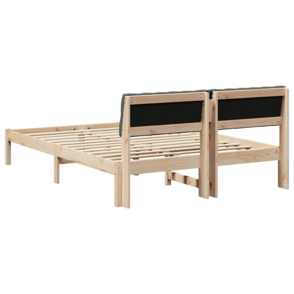 vidaXL Rám postele hnedá a tmavosivá 150 x 200 cm Borovicový masív – Obrázok 7