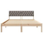 vidaXL Rám postele Hnedá a taupe 150 x 200 cm Borovicový masív – Obrázok 5