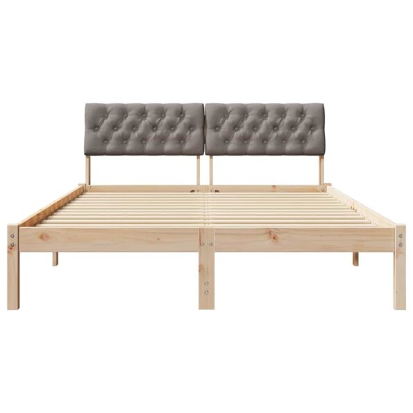 vidaXL Rám postele Hnedá a taupe 150 x 200 cm Borovicový masív – Obrázok 5
