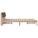 vidaXL Rám postele Hnedá a taupe 150 x 200 cm Borovicový masív – Obrázok 6