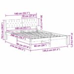 vidaXL Rám postele Hnedá a čierna 140 x 200 cm Borovicový masív – Obrázok 11