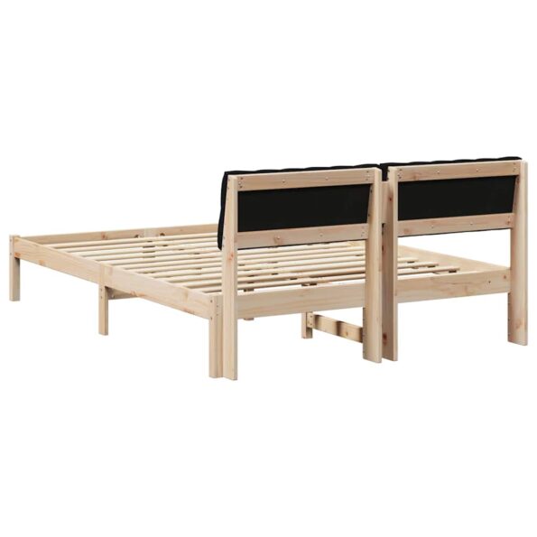 vidaXL Rám postele Hnedá a čierna 140 x 200 cm Borovicový masív – Obrázok 7