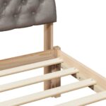 vidaXL Rám postele Hnedá a taupe 140 x 200 cm Borovicový masív – Obrázok 8