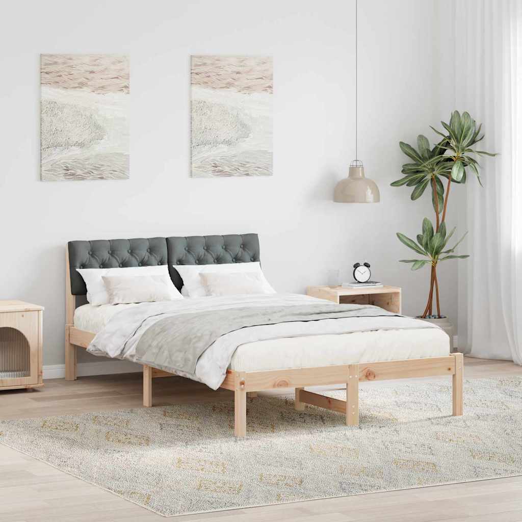 878610_1.jpg vidaXL Rám postele hnedá a tmavosivá 120 x 200 cm Borovicový masív – Obrázok 1