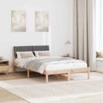 vidaXL Rám postele hnedá a tmavosivá 120 x 200 cm Borovicový masív – Obrázok 4