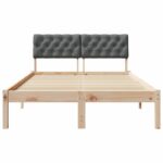 vidaXL Rám postele hnedá a tmavosivá 120 x 200 cm Borovicový masív – Obrázok 5
