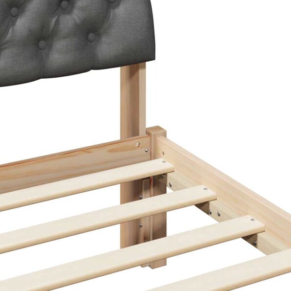vidaXL Rám postele hnedá a tmavosivá 120 x 200 cm Borovicový masív – Obrázok 8