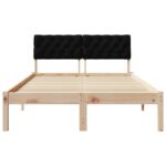 vidaXL Rám postele Hnedá a čierna 120 x 200 cm Borovicový masív – Obrázok 5