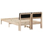 vidaXL Rám postele Hnedá a čierna 120 x 200 cm Borovicový masív – Obrázok 7