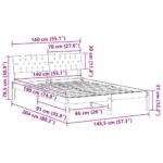 vidaXL Rám postele Hnedá a taupe 140 x 190 cm Borovicový masív – Obrázok 11