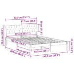 vidaXL Rám postele Hnedá a taupe 135 x 190 cm Borovicový masív – Obrázok 11